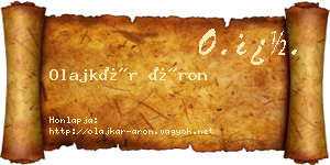 Olajkár Áron névjegykártya