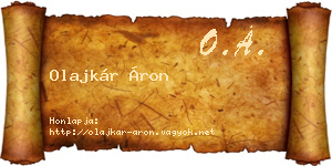Olajkár Áron névjegykártya